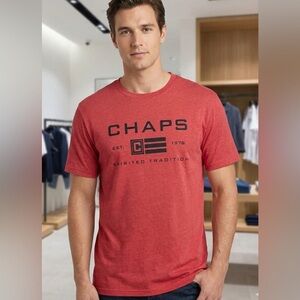 NWT! Chaps Spirited Tradition Tee Shirt. Red. 2XL. Sold Out Style! MSRP $32!